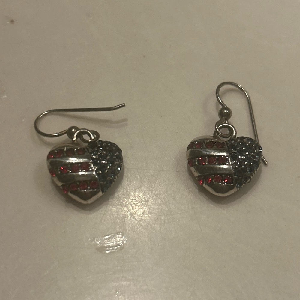 Brighton USA flag earrings